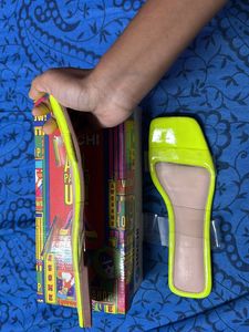 Mochi Neon Yellow Heels – Worn Just Once!