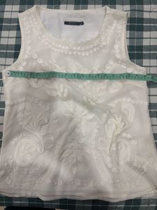 White Embroidered Tank Top