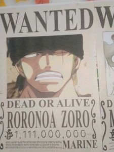 Luffy And Zoro Wanted A4 Poster