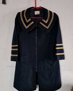 Vintage-Inspired Striped Trim Coat
