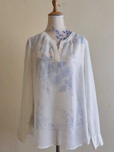 Elegant  Off- White Sheer Blouse EXPRESS