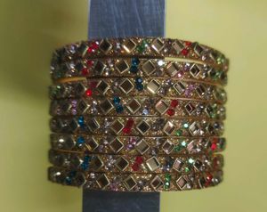 Sparkling Multicolor Bangle Set