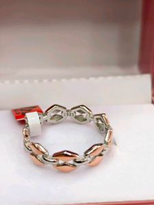 Silver &amp; Rose Gold Tone Fashion Ring