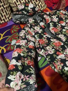 Flower Print Winter Jacket