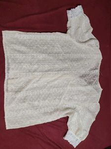 Vintage Lace Trim Button Dress