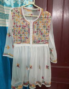 White Embroidered Tunic Dress