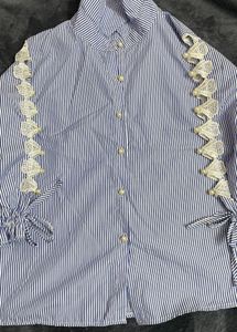 Striped Pearl Embellished Shirt