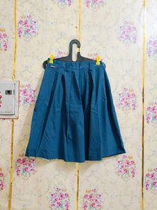 Teal Pleated Skirt