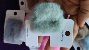 Fluffy Hair Clip 3 Pc
