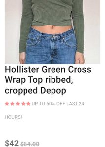 Hollister green Wrap Top
