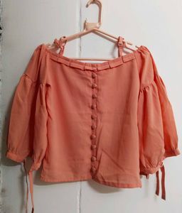 Peach Off-Shoulder Blouse