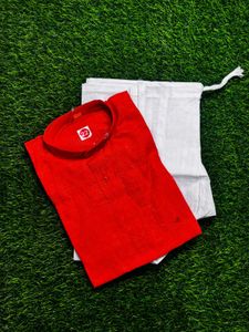 Red Kids Kurta Set