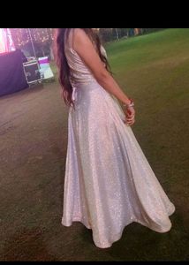 PARTY WEAR SILVER GOWN