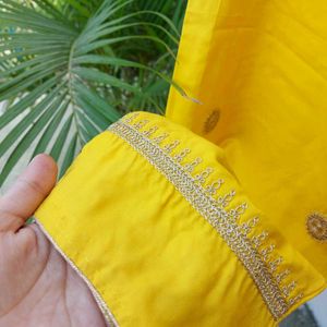 Pakistani Yellow Embroidered Palazzos