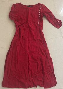 Red Cotton Kurta