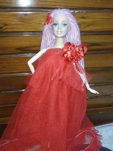 Red Tulle Dress for dolls🎎