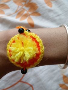 Handmade Rakhi - Yellow &amp; Orange