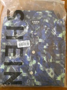 Shein Printed Button-Down Shirt - Size M