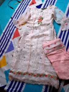 Floral Print And Embroidery Design Kurta Set