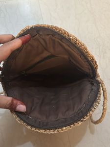 Woven Circle Crossbody Bag