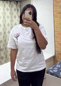 White Graphic Print T-shirt