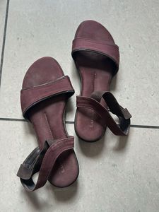 Burgundy Ankle Strap Sandals