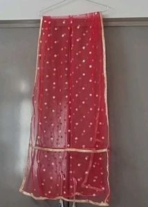 Red &amp; Gold Embroidered Dress