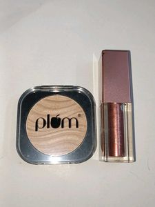 Shimmer combo: highlighter liquid eyeshadow