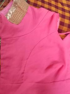 Elegant Pink Embroidered Saree