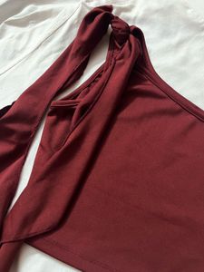 One-Shoulder Maroon Top (S)