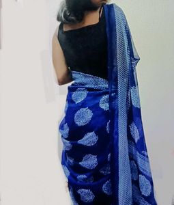 Vibrant Blue Saree 🐋