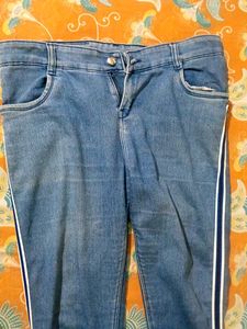 Striped Denim Jeans