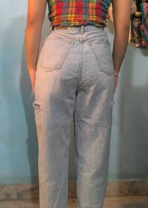 Washed Denim Jeans For Women