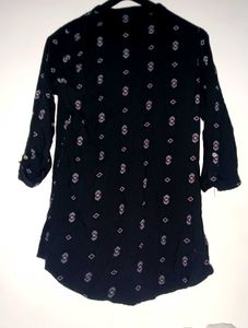 Black Printed Tunic Top