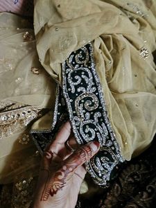 Elegant Green &amp; Gold Embroidered Lehenga