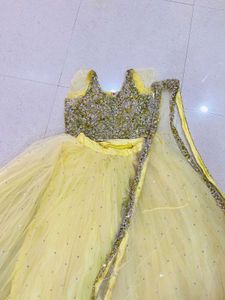 Lemon Yellow Beautiful Lehenga