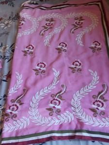 Pink Embroidered Saree