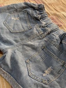 Ripped Denim Shorts