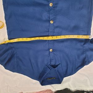 Beautiful Blue  Satin Slik Shirt/top