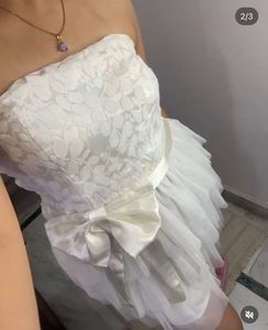 Gorgeous White Tube Frill Party Dress