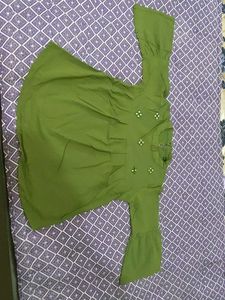 Green Flared Sleeve Dress