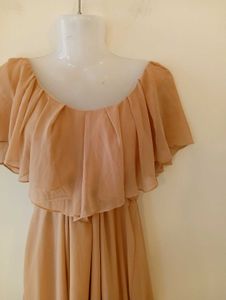 Forever New Blush Nude Ruffle Dress
