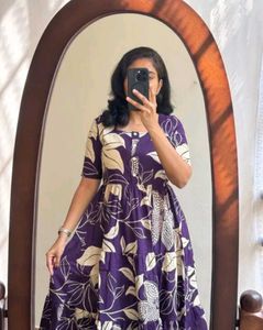 Floral Purple Tiered Midi Dress