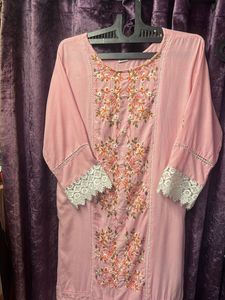 Pink Embroidered Kurta Set