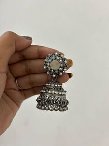 Silver Jhumka Earrings