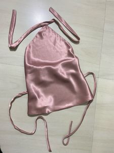 Pink Satin Halter Top