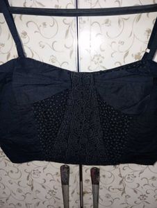 Black Bow Crop Top/ Blouse