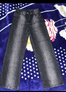 Charcoal Straight Leg Denim Jeans