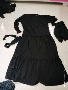 Black  Abaya With Hijab , Niqab , Belt