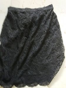 Black Net Formal Short Skirt
